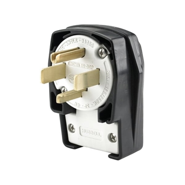 Conector industrial recto de 4 hilos de ángulo Hubbell Wiring Device-Kellems 125/250VAC 30A - HBL9432C