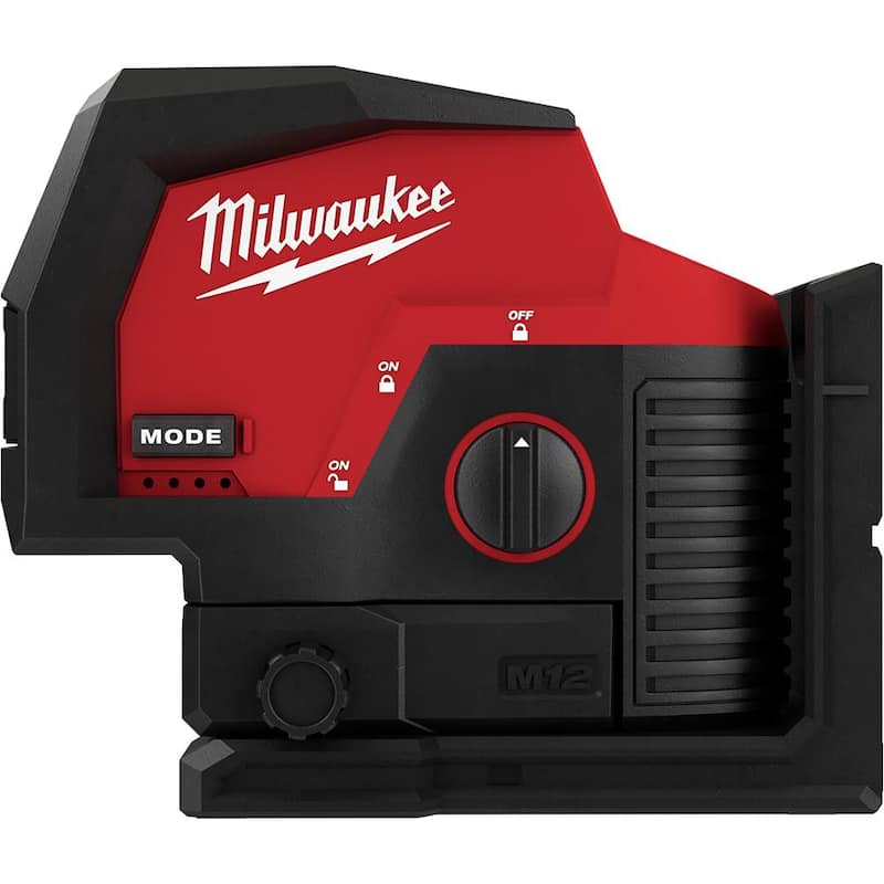 Nivel láser de puntos cruzados y verticales verde inalámbrico de 12 voltios Milwaukee M12 de 125 pies con montura rápida de 360° - 3622-20-48-35-1311