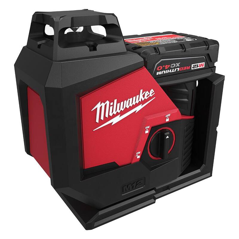 Milwaukee M12 12-Volt Lithium-Ion Inalámbrico Verde 125 ft. Kit de Nivel Láser de un Solo Plano de 360° con Batería M12 XC4.0 - 3631-21-48-11-2440