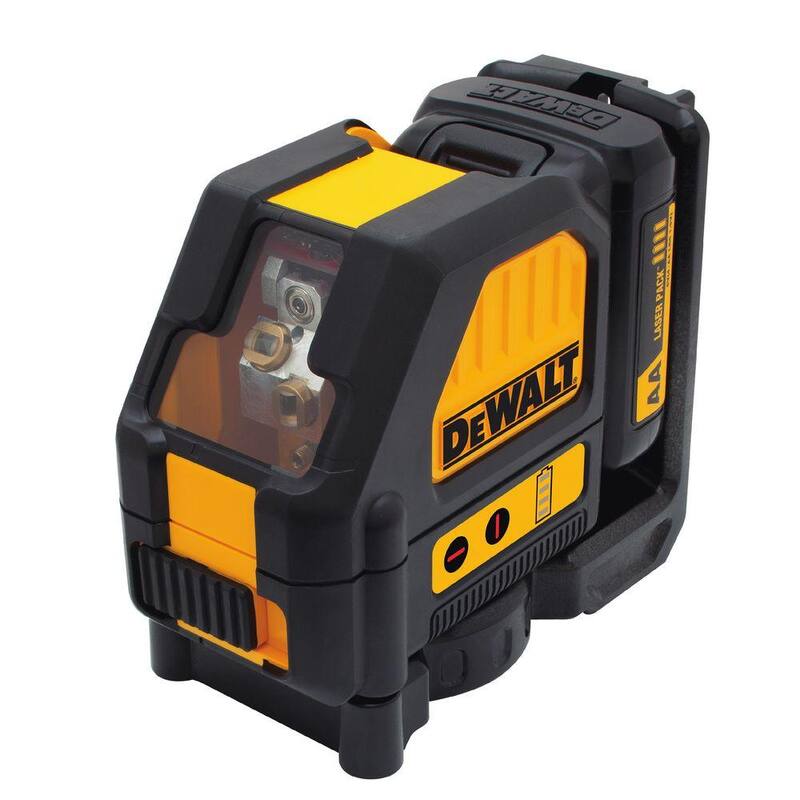 Kit de nivel láser de línea cruzada autonivelante rojo de 165 pies con batería de iones de litio DEWALT 12V MAX y trípode ajustable y portátil - DW088LRWDW0881T