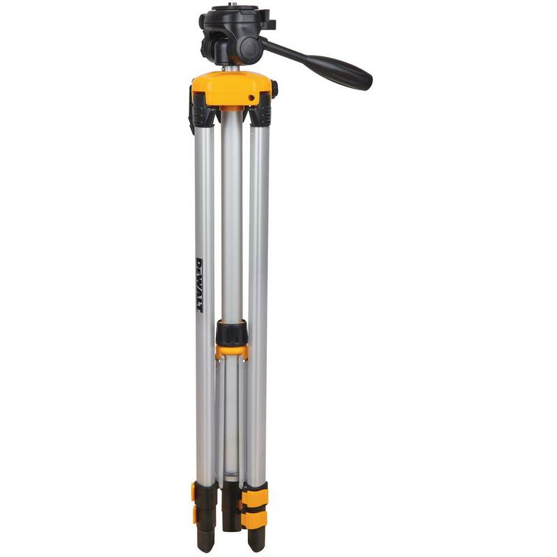 Kit de nivel láser de línea cruzada autonivelante rojo de 165 pies con batería de iones de litio DEWALT 12V MAX y trípode ajustable y portátil - DW088LRWDW0881T
