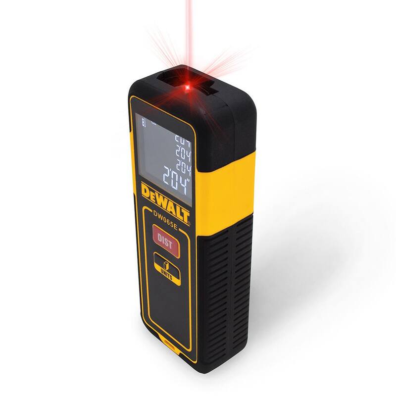 Nivel láser de líneas cruzadas DEWALT con láser verde y medidor de distancia de 65 pies de regalo - DW088CGw065E