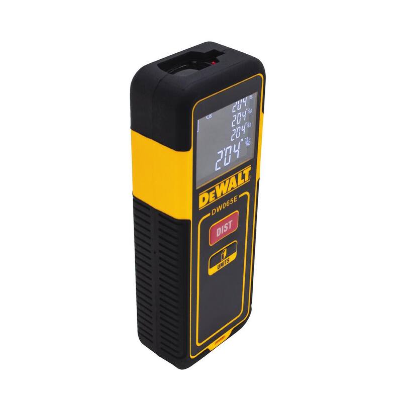Nivel láser de líneas cruzadas DEWALT con láser verde y medidor de distancia de 65 pies de regalo - DW088CGw065E