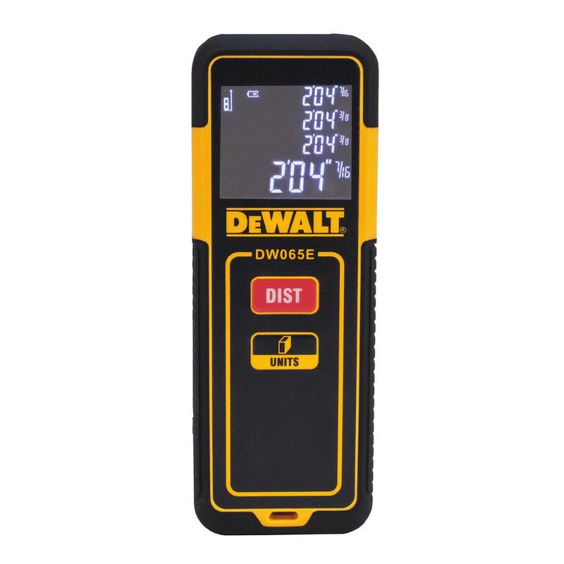 Nivel láser de líneas cruzadas DEWALT con láser verde y medidor de distancia de 65 pies de regalo - DW088CGw065E