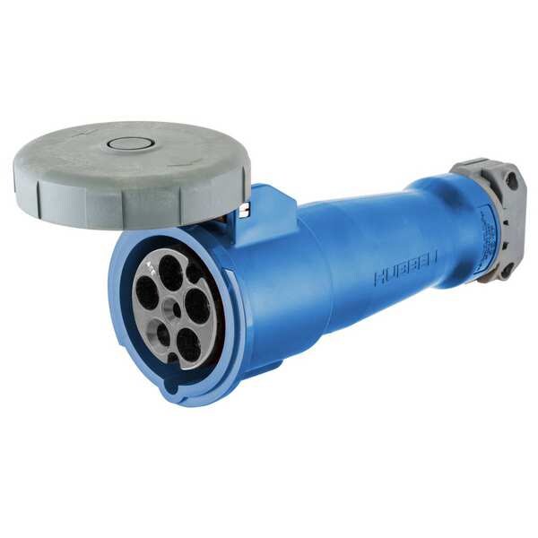 Conector de cuchilla recta Hubbell Wiring Device-Kellems, 100 A, 120/208V CA, Trifásico, 4 Polos, Conexión a tierra IEC - HBLS5100C9W