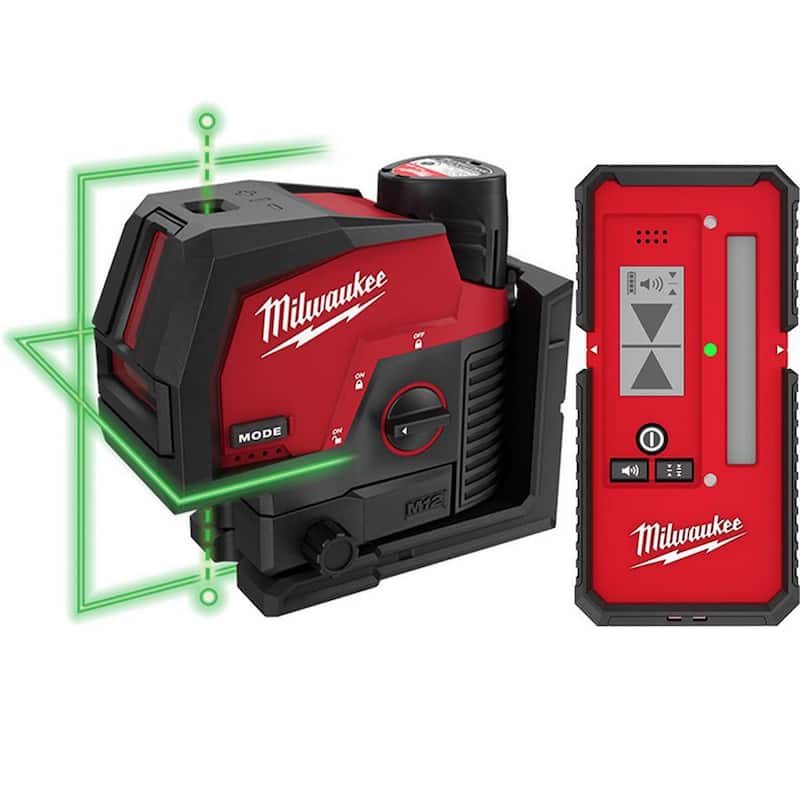 Milwaukee M12 12-Volt Lithium-Ion Cordless Green 125 ft. Cross Line and Plumb Points Laser Level Kit with Laser Detector - 3622-21-48-35-1211

Nivel láser de líneas cruzadas y puntos de plomada de 125 pies con detector de láser, kit de nivel láser Milwaukee M12 de 12 voltios de iones de litio sin cable - 3622-21-48-35-1211
