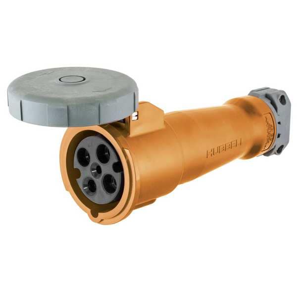 Hubbell Wiring Device-Kellems Straight Blade Connector, 100 A, 125/250V AC, 3 Pole, IEC Grounding - HBLS4100C12W