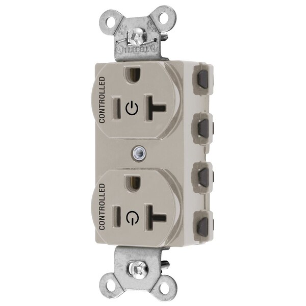 Dispositivos de hoja recta, receptáculos, duplex, SNAPConnect, controlado, 20A 125V, 2 polos 3 cables de puesta a tierra, Nylon, Almendra Claro - SNAP5362C2LA