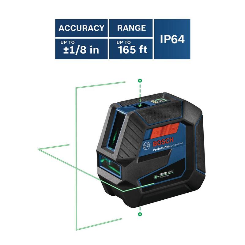 Bosch 100 ft. Láser de autonivelación verde con tecnología VisiMax, trípode compacto Mount Plus con altura extensible - GCL10040G+BT150