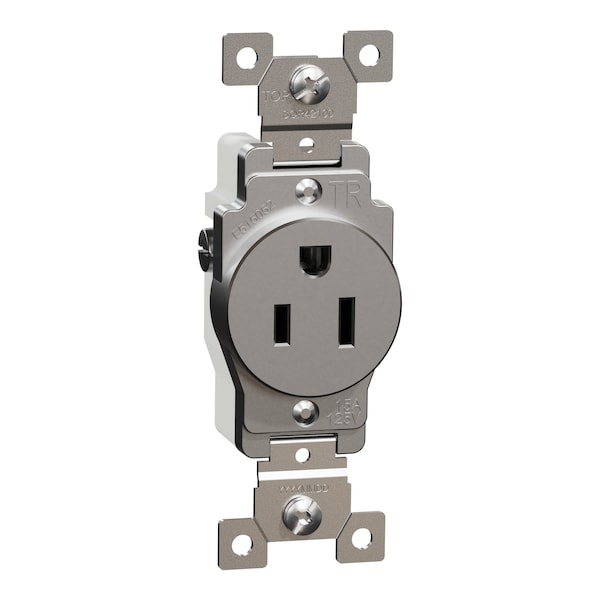 Socket-Outlet Square D, Serie X, 15 A, Estándar, Individual, 15 Amperios, 125 V:-:125VAC - SQR42100GY