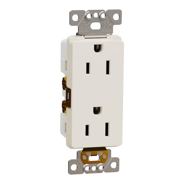 Contacto-toma Square D, Serie X, 15 A, Decorativo, Dúplex, 15 Amperios, 125 V:-:125VAC - SQR44111LA