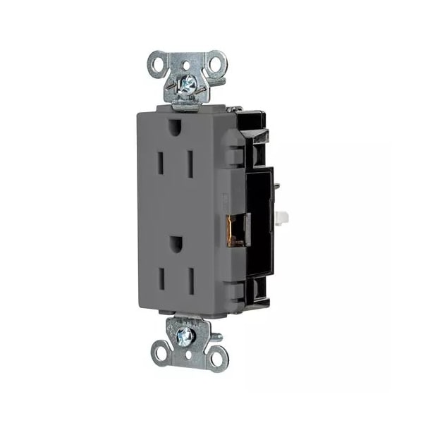 Receptáculo Hubbell Wiring Device-Kellems, 1/2 hp, 125V AC, NEMA 5-15R - HBL2152STGY