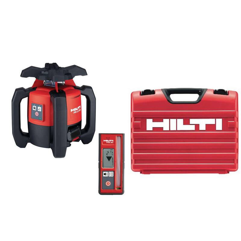 Hilti PR 2-HS 33 ft. Láser Rojo Giratorio con Receptor, Soporte para Receptor y Estuche (Baterías no incluidas) - 2131537