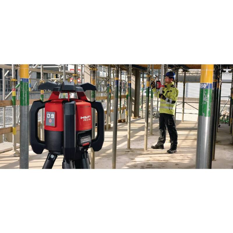 Hilti PR 2-HS 33 ft. Láser Rojo Giratorio con Receptor, Soporte para Receptor y Estuche (Baterías no incluidas) - 2131537