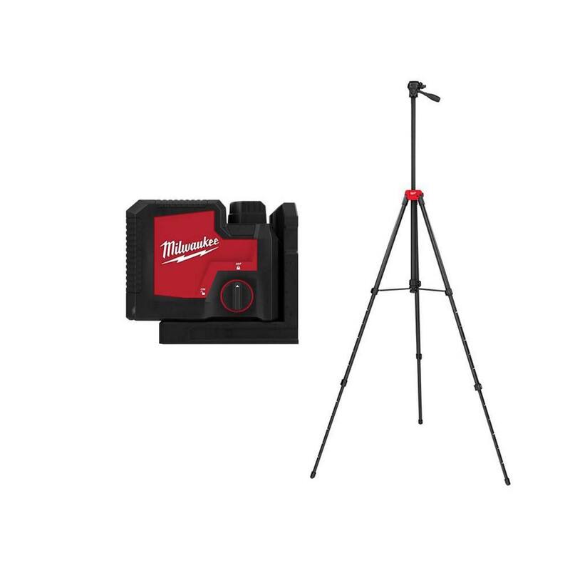 Milwaukee Green 100 ft. Nivel láser recargable de 3 puntos con batería y cargador con trípode ajustable de 72 pulgadas - 3510-21-48-35-1411.