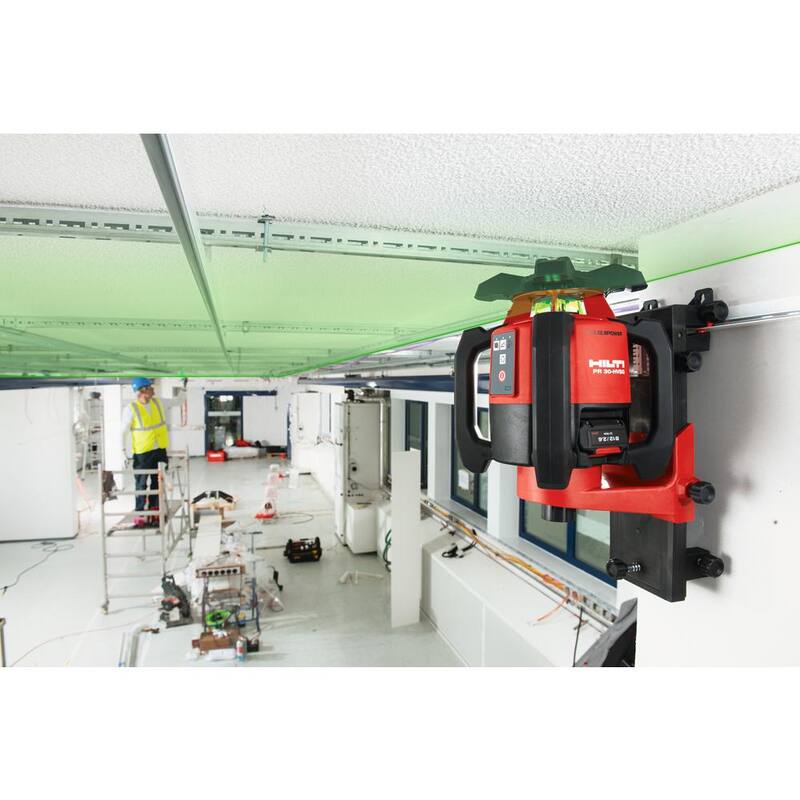 Hilti PR-30-HVSG A12, Nivel láser verde autonivelante de 33 pies con paquete de batería, montura y placa objetivo - 3592644