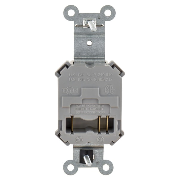 Hubbell Wiring Device-Kellems Enchufe Individual SNAP 5-20R, 20A 125V GY - SNAP5361GY