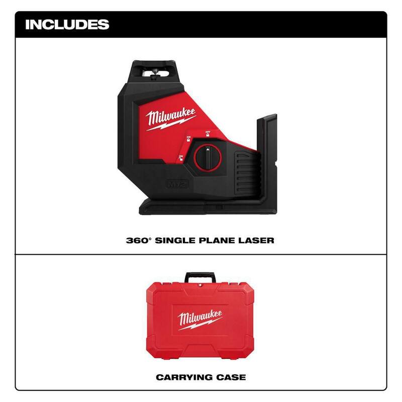 Nivel láser verde autoplaneante Milwaukee M12 de 12 voltios, 165 pies, de un solo plano y 360° con paquete de batería de 3.0 - 3631-20-48-11-2430