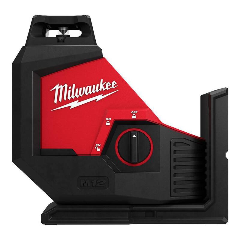 Nivel láser verde autoplaneante Milwaukee M12 de 12 voltios, 165 pies, de un solo plano y 360° con paquete de batería de 3.0 - 3631-20-48-11-2430