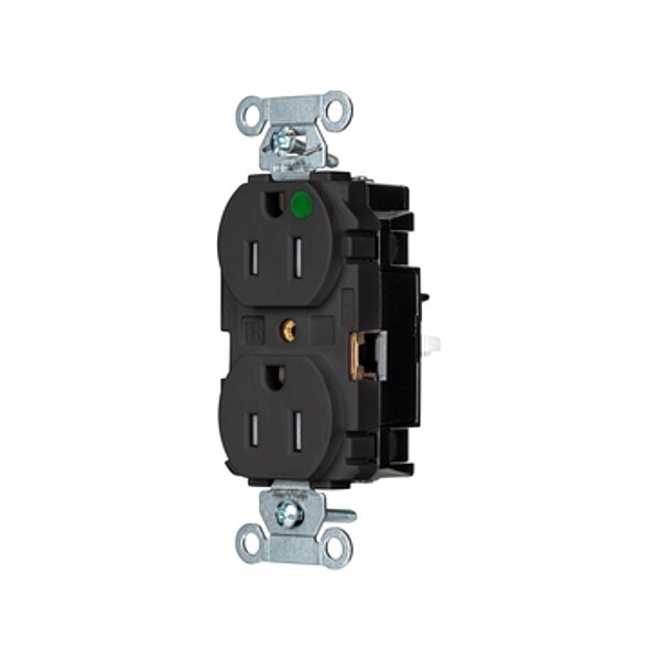 Receptáculo Hubbell Wiring Device-Kellems, 1/2 hp, 125V AC, NEMA 5-15R - 8200STBKTR