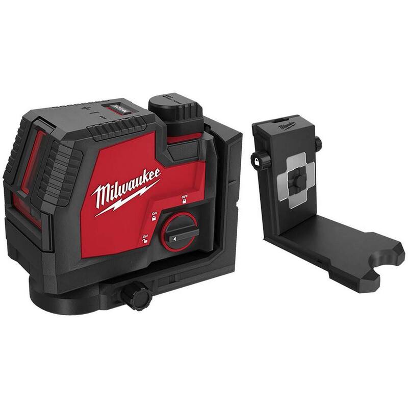 Milwaukee 100 ft. Nivel láser de líneas cruzadas recargable USB verde con cargador con montaje láser de conexión rápida de 360° - 3521-21-48-35-1311