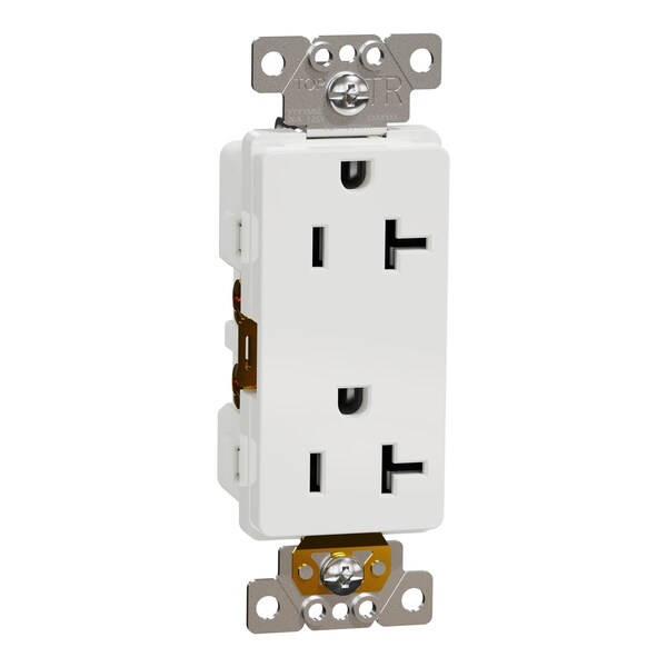 Tomacorriente Square D, Serie X, 20 A, Decorativo, Doble, 20 Amperios, 125 V:-:125VAC - SQR44201WH