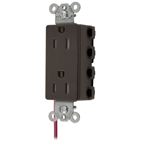 Dispositivos de cuchilla recta Hubbell Wiring Device-Kellems, tomacorrientes, circuito dividido, resistente a manipulaciones, estilo decorador dúplex de la línea SNAPConnect, 15A 125V, 5-15R - SNAP2152SCTRA