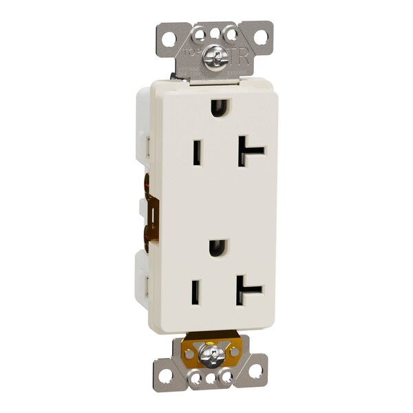 Contacto eléctrico Square D, Serie X, 20 A, Decorativo, Doble, 20 Amperios, 125 V:-:125VAC - SQR44201LA