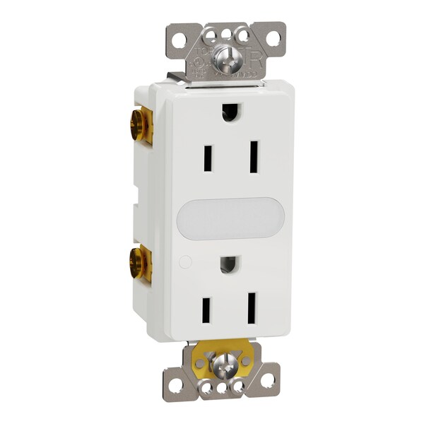 Contacto de pared Square D, Serie X, 15 A, Decorativo, Dúplex, 15 Amperios, 125 V:-:125VAC - SQR57101WH