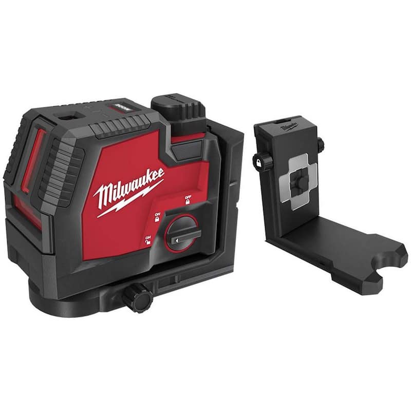 Milwaukee 100 ft. Kit de nivel láser recargable con línea transversal y puntos de plomada verdes con montura láser de conexión rápida de 360° - 3522-21-48-35-1311