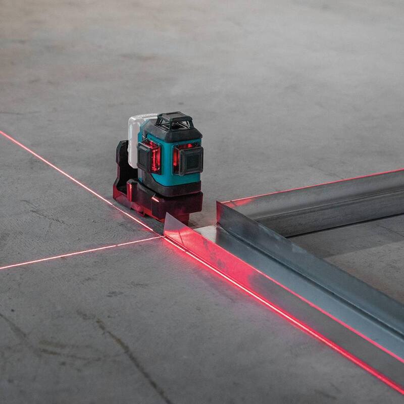 Nivel láser rojo Makita 12V max CXT inalámbrico de iones de litio autonivelante de 360 grados en 3 planos (Herramienta solamente) - SK700D