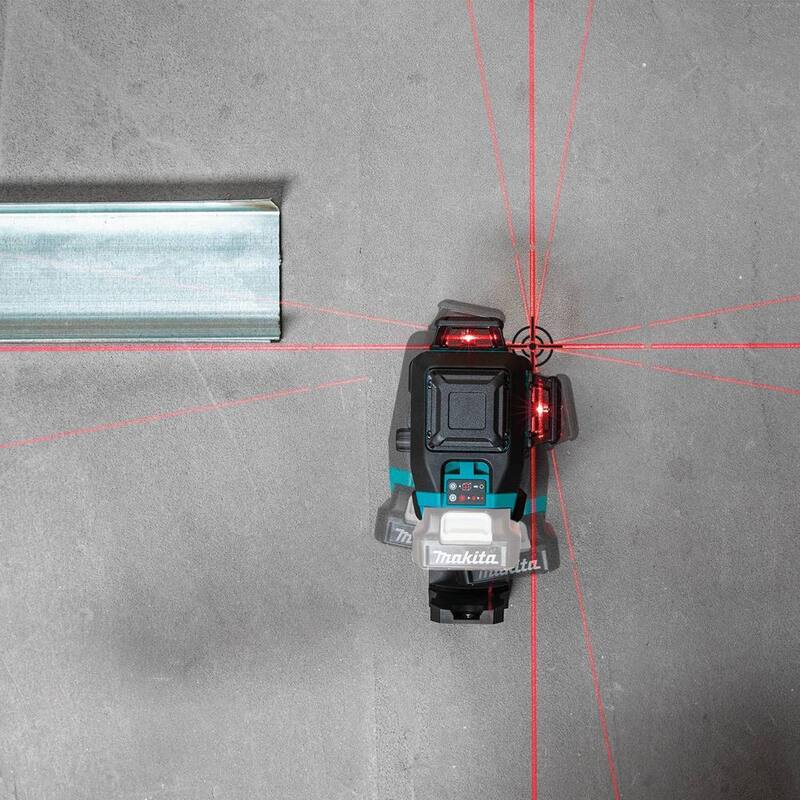 Nivel láser rojo Makita 12V max CXT inalámbrico de iones de litio autonivelante de 360 grados en 3 planos (Herramienta solamente) - SK700D
