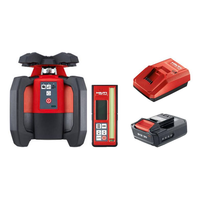 Hilti PR-30-HVSG A12, 33 ft. Nivel láser verde giratorio automático que incluye batería de iones de litio y cargador - 3592643