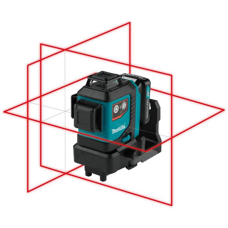 Kit de nivel láser rojo autonivelante de 360 grados de 3 planos Makita 12V máx CXT de iones de litio inalámbrico (2.0Ah) - SK700DNAJ