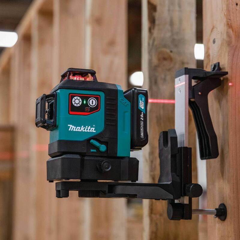 Kit de nivel láser rojo autonivelante de 360 grados de 3 planos Makita 12V máx CXT de iones de litio inalámbrico (2.0Ah) - SK700DNAJ