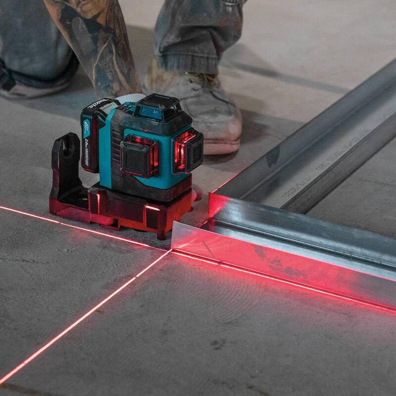 Kit de nivel láser rojo autonivelante de 360 grados de 3 planos Makita 12V máx CXT de iones de litio inalámbrico (2.0Ah) - SK700DNAJ