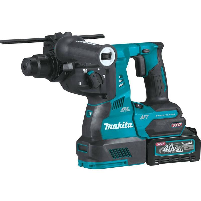 Martillo rotativo Makita de 40 voltios máximo XGT sin escobillas de 1-1/8 pulgadas, kit con AFT (4.0Ah) con bono de amoladora angular XGT sin escobillas de 5 pulgadas X-LOCK - GRH01M1-GAG13Z.