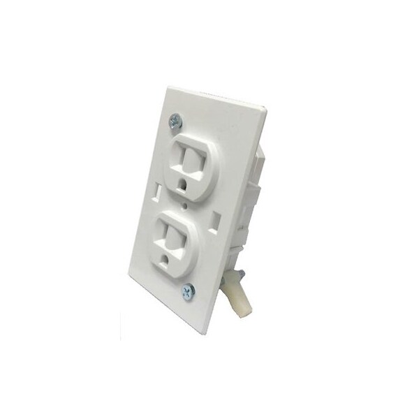 United States Hdw Mfg/U S Hardware WHT MH DPLX Receptacle - E-162C