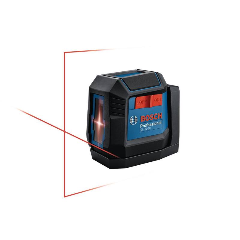 Bosch 50 pies. Nivel láser de líneas cruzadas autonivelante de haz rojo de doble poder con trípode compacto de altura ajustable - GLL50-20+BT150