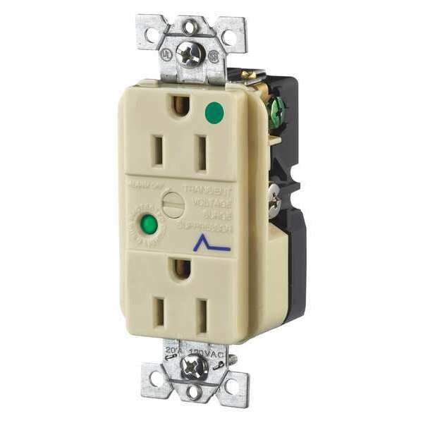 Receptáculo Bryant, 15 Amperios, 125V CA, Montaje al Ras, Salida Dúplex Decorativa, 5-15R, Marfil - SP82IA