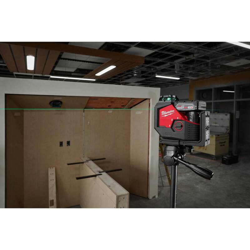 Milwaukee M12 Kit de nivel láser de plano único verde inalámbrico de 360 grados de 12 voltios de iones de litio - 3631-21