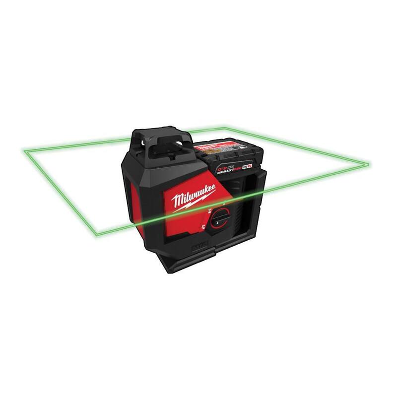 Milwaukee M12 Kit de nivel láser de plano único verde inalámbrico de 360 grados de 12 voltios de iones de litio - 3631-21