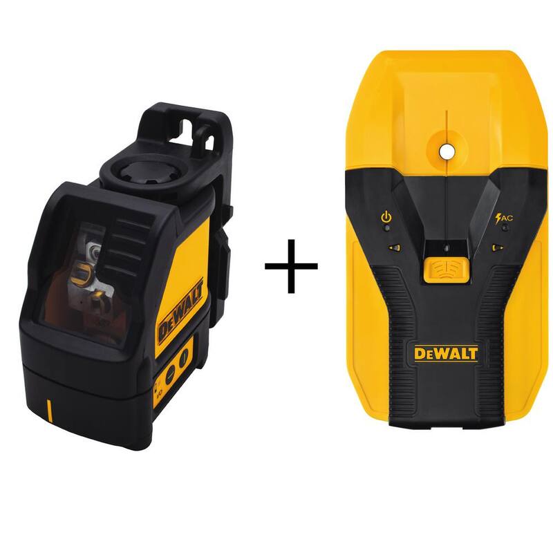 Nivel láser de líneas cruzadas autonivelante verde DEWALT de 165 pies y localizador de montantes de 1-1/2 pulgadas con (3) pilas AAA y estuche - DW088CGW0150