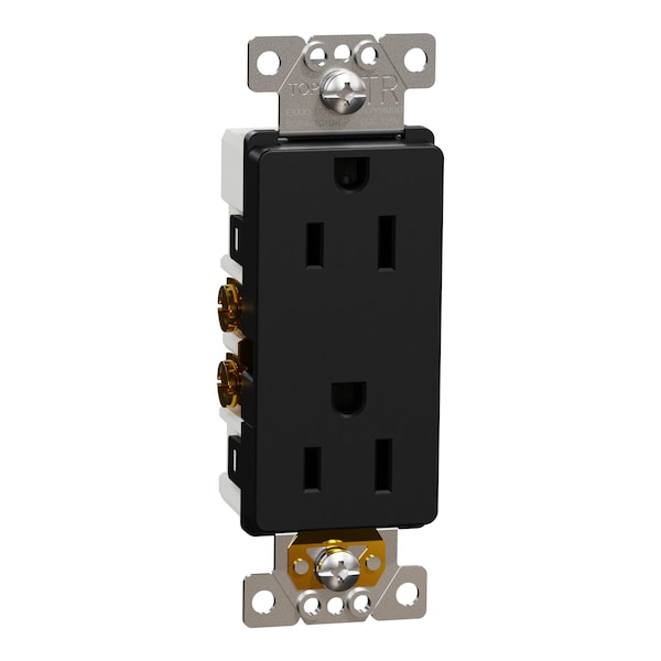 Socket-Outlet Square D, Serie X, 15 A, Decorativo, Dúplex, 15 Amperios, 125 V:-:125VAC - SQR44101BK