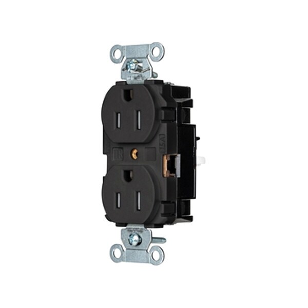 Receptáculo Hubbell Wiring Device-Kellems, 1/2 hp, 125V AC, NEMA 5-15R - BR15STBKTR