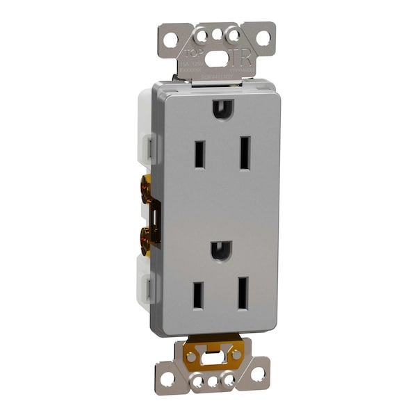 Toma corriente Square D, Serie X, 15 A, Decorativa, Doble, 15 Amperios, 125 V:-:125VAC - SQR44111GY