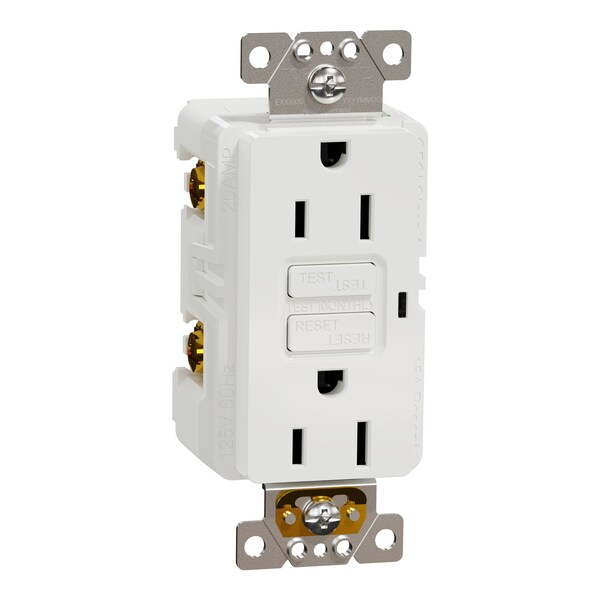 Tomacorriente cuadrado, serie X, 15 A, decorativo, dúplex, 15 amperios, 125 V:-:125VAC - SQR51101WH
