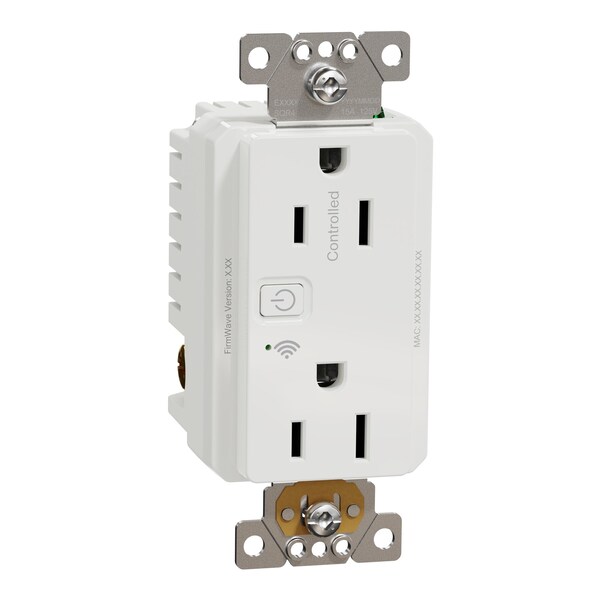 Square D Socket-Outlet, X Series, 15 A, Decorator, Duplex, 15 Amps, 125 V:-:125VAC - SQR441U1WHW