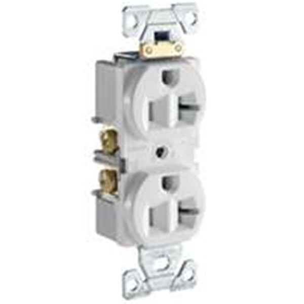 Toma duplex comercial con tapón Yhior TRBR20W-BXSP de 20A, blanco - YH442351