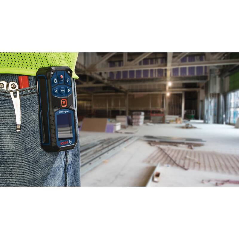 Herramienta de medición de distancia con cinta láser Bosch Blaze de 165 pies, pantalla a color y batería de iones de litio de 3.7 voltios y 1.0 Ah con carga USB - GLM16522+GLMBAT